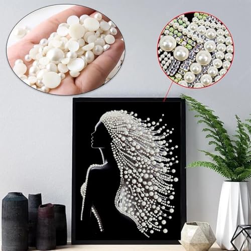 xackcme 2 Pack Lady Diamond Art Pearl Painting Kits for Adults (12×16 inch) - color: WYZ187+WYZ190