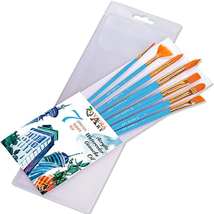 Paint Brush Set for Acrylic Painting Artist Paint Brushes Watercolor Brush Professional Oil Painting Brushes Gouache Paint Set for Body Small Craft Paint Brushes Blue Handle - color: Blue Handle