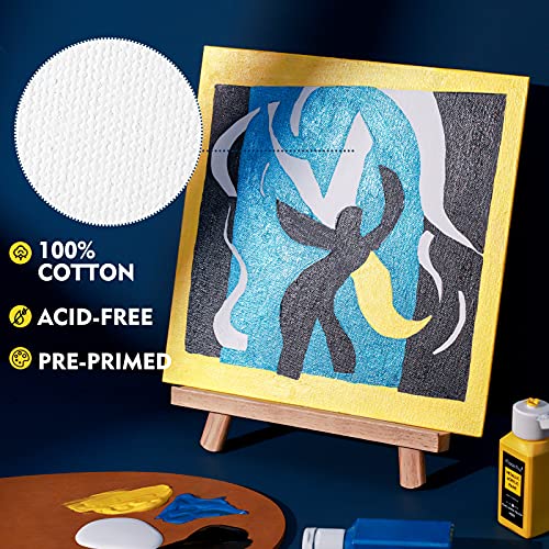 Magicfly Painting Canvas Panels, 5x7, 8x10, Set of 28 with Label Stickers, 100% Cotton Canvas Boards for Painting, Canvas with MDF Board Core, for Acrylic Paint, Oil Paint Dry & Wet Art Media, etc