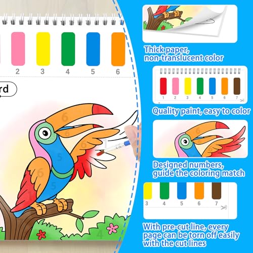 SOCOLER Paint with Water Coloring Books for Kids & Toddlers, Animals | Mess Free Watercolor Painting Set, Water Color Painting Book,Craft Art Kit, Boys & Girls Birthday Gift, Travel Activity Toy - style: Animal B