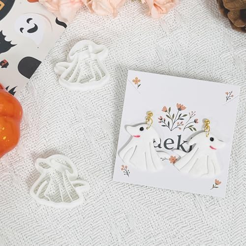 Xaekicr Halloween Ghost Dog Polymer Clay Cutters – Cute Clay Earring Cutters for DIY Jewelry Making, Polymer Clay Molds and Craft Tools, Set of 2 - color: H color