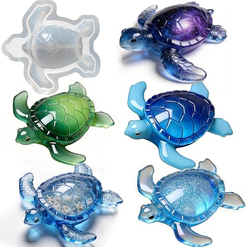 Sea Turtle Resin Molds Silicone, Turtle Animal Epoxy Casting Mold | Durable 3D Sea Turtle Silicone Molds for Epoxy Resin, DIY Art Craft, Plaster, Candle Soap Making, Night Lights, Home Decor - color: Turtle Resin Mold