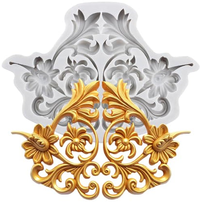 Baroque Relief Polymer Clay Mold Relief Flower Silicone Molds | DIY Craft Epoxy Resin Casting Polymer Clay Tools Crafts Air Dry Jewelry Making - color: Style L