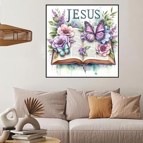 HHMATITS Jesus Diamond Art Kits for Adults, Book Diamond Painting Kits - color: Book-1