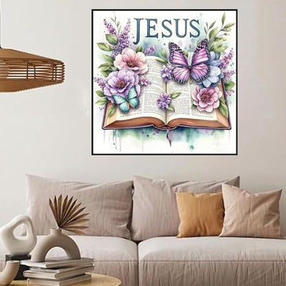 HHMATITS Jesus Diamond Art Kits for Adults, Book Diamond Painting Kits - color: Book-1