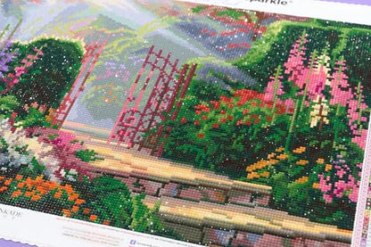 DIAMOND ART CLUB Garden of Grace Diamond Art Kits for Adults | Premium Diamond Painting Kit, Fun DIY Crafts for Adults, Round Diamond Art Canvas by Thomas Kinkade, 18" x 13" - color: Garden of Grace