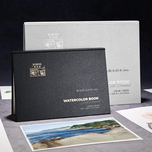 rubens Watercolor Paper Block, 5.3 x7.6 in Cold Pressed Watercolor Papers - size: 32K-Cold Pressed