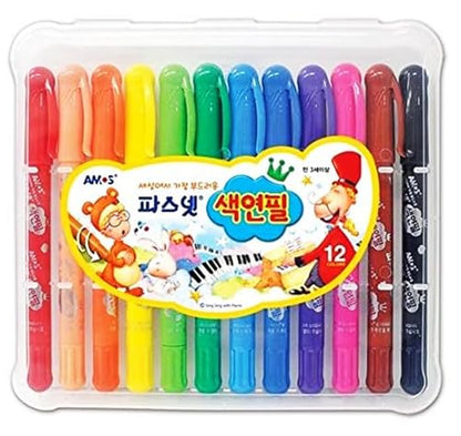 AMOS The Softest in The World Pasnet Premium Color Pencil (12 Colors)