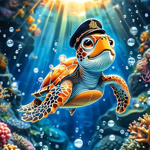 hill froeistung Sea Turtle Diamond Art Painting Kits for Adults, Underwater World Diamond Art Kits for Beginners, 5D DIY Round Full Drill Diamond Dot Gem Art Craft for Home Decor Gift 12x12inch - color: HF-A120