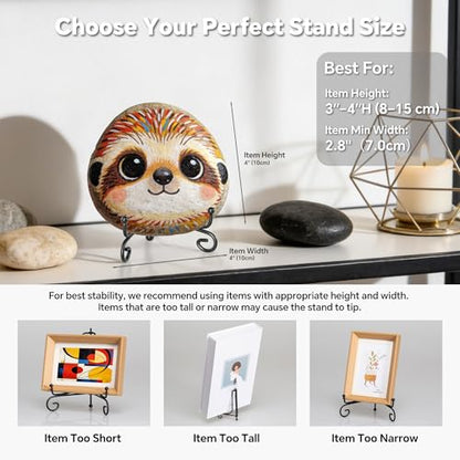Artliving 3.5 Inch Black Mini Iron Stand Cookie Holder Display Stand Place Card Holder Display Easels at Weddings, Birthday Party (4 pack) - size: 3.5 inch (4 pack)