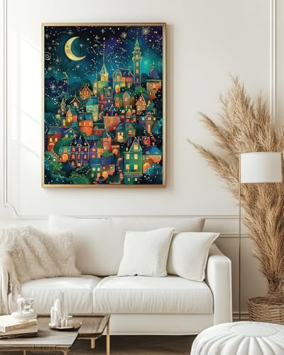 Starry Night Diamond Art Kits for Adults, Landscape Diamond Art 12X16 Inch - color: Landscape 12