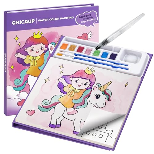 CHICAUP Paint with Water Coloring Books for Kids, Mess Free Watercolor Painting Kit Painting Activity for Kids Ages 3-5 4-8, Arts Crafts Drawing Gift Toy for Boy Girl - color: Purple