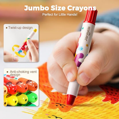 Jar Melo Jumbo Crayons for Toddlers, 6 Colors TwistJoy Washable Crayon | Ultra-Silky, Non-Toxic, Easy to Hold, Safe for Babies, Children's Gift, Back to School - style: 6 Colors