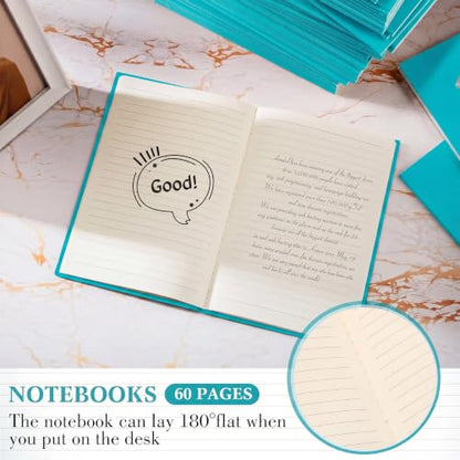Mimorou 100 Pcs A5 Journals Notebooks Bulk,Cyan,Lined - color: Cyan, style: Lined
