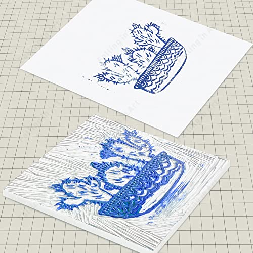 2 Pack White 8 x 10 Rubber Carving Block | Easy Cut Lino Blocks, Soft Linoleum Block for Printmaking, Stamps, Crafts - size: 8'' x 10'' 2 Pack
