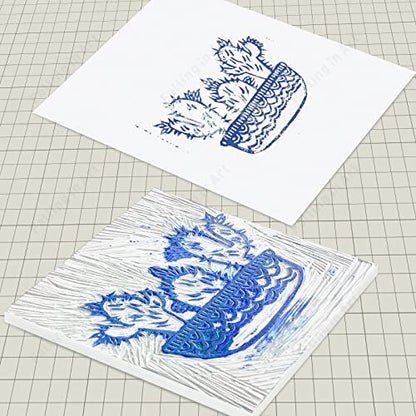 2 Pack White 8 x 10 Rubber Carving Block | Easy Cut Lino Blocks, Soft Linoleum Block for Printmaking, Stamps, Crafts - size: 8'' x 10'' 2 Pack
