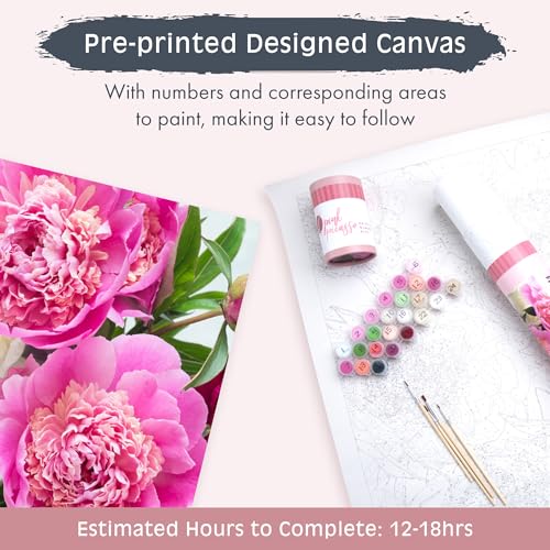 Pink Picasso Paint by Number Kit, for Adults & Teens,16x20, Magic Magenta | Botanical Floral Collection, Acrylic Paints and Brushes included, Pre-printed high quality canvas, DIY art kit, Gift-ready - color: Magic Magenta