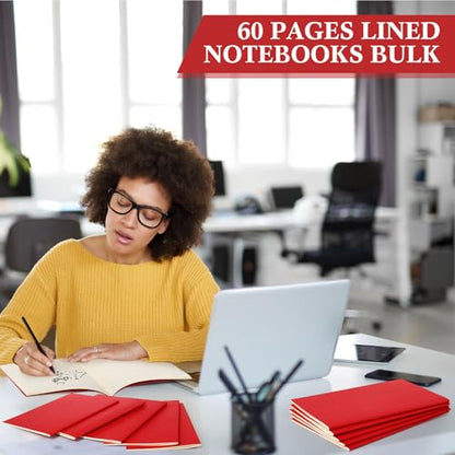 Mimorou 100 Pcs A5 Journals Notebooks Bulk,Red,Lined - color: Red, style: Lined