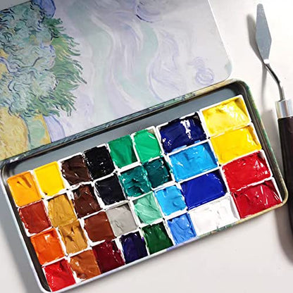 Metal Watercolor Palette Empty with 20 Full Pans and Magnetic Strips | Lightweight Paint Tray Palettes, With 3ml Pans and 3M Magnetic Squares, DIY Art Palettes, Paint Holder, Painting Palette - color: Wheat Field, size: Pack of 20 Full Pans