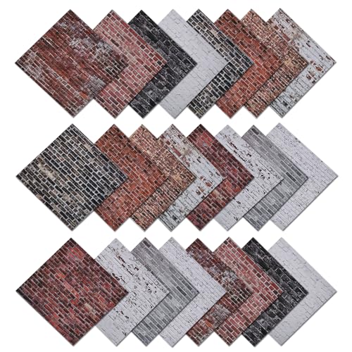 6x6 Scrapbook Paper Pad – 24 Sheets Brick Wall Texture Paper | for Junk Journal & Card Making – Easy-to-Handle Premium Cardstock for Photo Safe Memory Keeping - color: Wall Brick Pad