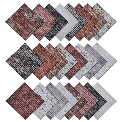 6x6 Scrapbook Paper Pad – 24 Sheets Brick Wall Texture Paper | for Junk Journal & Card Making – Easy-to-Handle Premium Cardstock for Photo Safe Memory Keeping - color: Wall Brick Pad