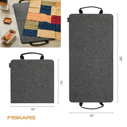 Fiskars 14" x 28" Folding Wool Pressing Mat, Portable Ironing Surface | Wool Material Grips & Holds Fabric in Place, Folds for Compact Storage, Surface Protector for Sewing and Quilting - size: 28"L x 14"W