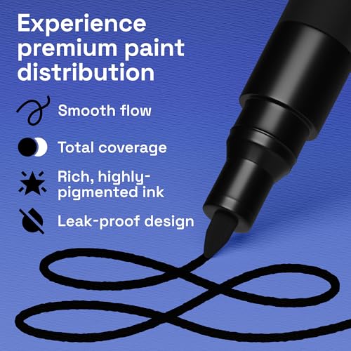 ARTISTRO Black Paint Pens - Extra-Fine Tips - Set of 5 - color: Black