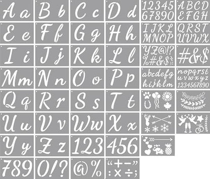45Pcs Letter Stencils Set, 4 & 2 Inch Reusable PET Painting Stencils