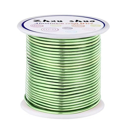 12 Gauge(2mm) Aluminum Wire 35 Yards Anodized Metal Wire for Bonsai Armature Crafting Sculpting Jewelry Craft Making Beading Floral (Light Green, 12 Gauge) - color: Light Green