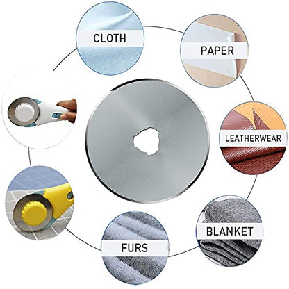 HEADLEY TOOLS 60mm Rotary Cutter Blades 10 Pack Fits Olfa, Fiskars, Replacement Rotary Blade for Arts Crafts Quilting Scrapbooking Sewing, Sharp and Durable - size: 60mm 10pcs