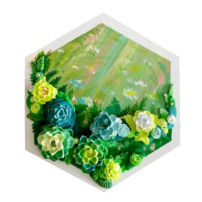 TRANSON 3 Sizes Hexagon Shaped Stretched Canvas Primed Ready for Painting - size: Hexagon 3PCS