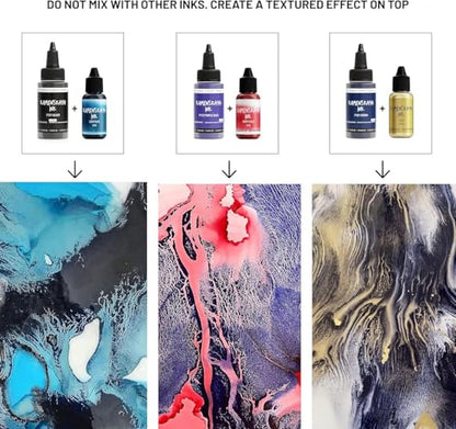 KAMENSKAYA Delaminating Alcohol Ink Set 'Sunset', 8 x 1 fl oz - color: Sunset