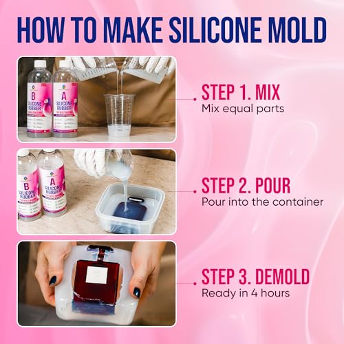 Craft Resin Fast-Curing Firm Silicone Mold Making Kit, Shore 30A – 1 Gallon | 4-hour cure. Translucent platinum cure silicone, 1:1 liquid silicone mix, for large, deep, two-part resin and concrete molds. - size: 1 Gallon Firm