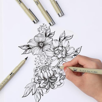 Mr. Pen- Drawing Pens for Artists, 8 Pack, Black Multiliner, Artist pens | Micro Pens for Drawing, Ink Pens for Drawing, Sketch Pens, Micro Pen, Fineliner Pens, Bible Journaling Pens - size: 8 Tip Sizes(0.4 to 3 mm)