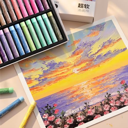 rubens 48 Macaron Colors Soft Oil Pastels, Creamy & Easy Blending - color: 48 Macaron Colors
