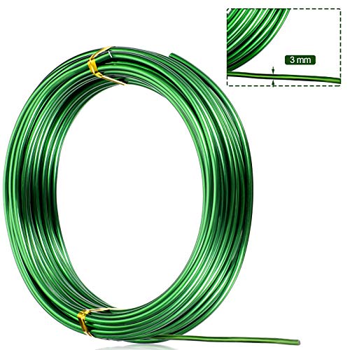 1 Roll Tecunite Aluminum Wire Craft Wire, 10 M X 3 mm, Green | TecUnite Aluminum Craft Wire for Sculpting,10 M X 3 Mm,Green,1 Roll - color: Green, size: 10000 mm x 3 mm