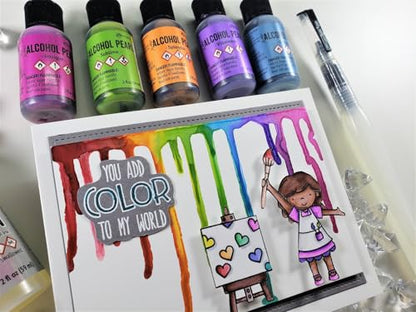 Ranger Tim Holtz Alcohol Pearls Bundle – 12 Pearlescent Alcohol Inks with 2oz Blending Solution & 10 Detail Sticks | Permanent Fast-Drying Pigment Ink Set for Resin, YUPO & Mixed Media Art