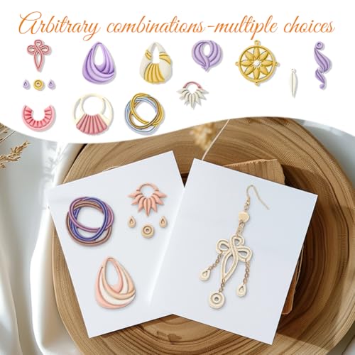 ORIGACH 12 Pcs Boho Knot Macrame Polymer Clay Cutters Set | Dream Catcher Design Clay Cutters for Polymer Clay Jewelry Earrings with a Clear Storage Box - style: Boho Knot Macrame