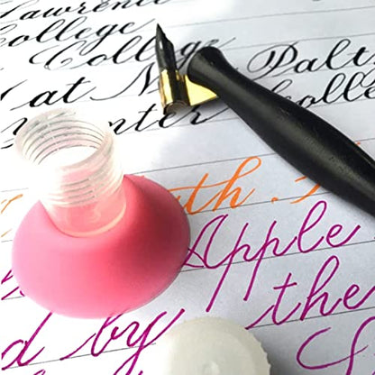 Ink Well for Dip Pen with Lid for Fountain Pen Calligraphy Ink Holder for Glass Dip Pen