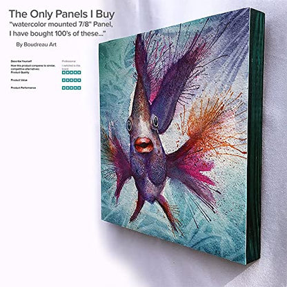 Da Vinci Pro Birch Wood Panel 1-5/8 Deep – 9x12 4-Pack - Fine Textured, Warp Resistant, Lightweight & Rigid – Perfect for Mounting Sanded Pastel or Watercolor Paper, Linen or Canvas