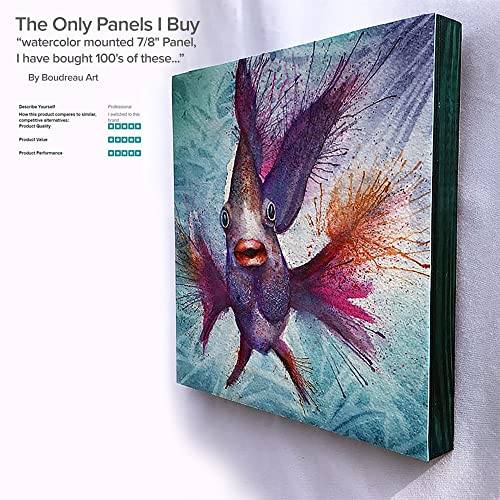 Da Vinci Pro Birch Wood Panel 7/8" Deep – 6x12 Single Panel - Fine Textured, Warp Resistant, Lightweight & Rigid – Perfect for Mounting Sanded Pastel or Watercolor Paper, Linen or Canvas