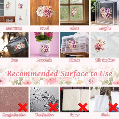 Golden Lace Rub On Transfers for Furniture Craft 6"x12" | 3PCS Waterproof UV DTF Transfers, Easy Rub On Decals for Furniture, Wood, Glass, Porcelain & Decor Projects