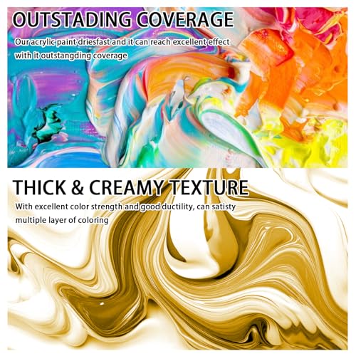 SNOWSUN Heavy Body Acrylic Paint, 1L (40oz) Bulk Earthy Yellow - Non Toxic Artist Grade Thick Paint for Canvas, Wood, Ceramic & Crafts - color: Earthy Yellow