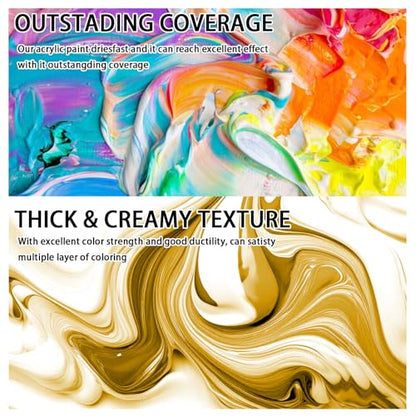 SNOWSUN Heavy Body Acrylic Paint, 1L (40oz) Bulk Earthy Yellow - Non Toxic Artist Grade Thick Paint for Canvas, Wood, Ceramic & Crafts - color: Earthy Yellow