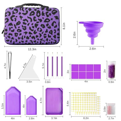 CAIOVSE Diamond Painting Storage Containers,60 Slots Diamond Art Case - color: Leopard Print, size: 60 jars
