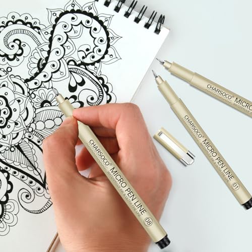 Black Micro Pens, 6 Sizes of Fine (003), Waterproof Archival Ink, Fine Point Pen for Artist Illustration, Sketching, Anime, Manga and Technical Drawing - color: 6 Pack (003\005\01\02\03\05)