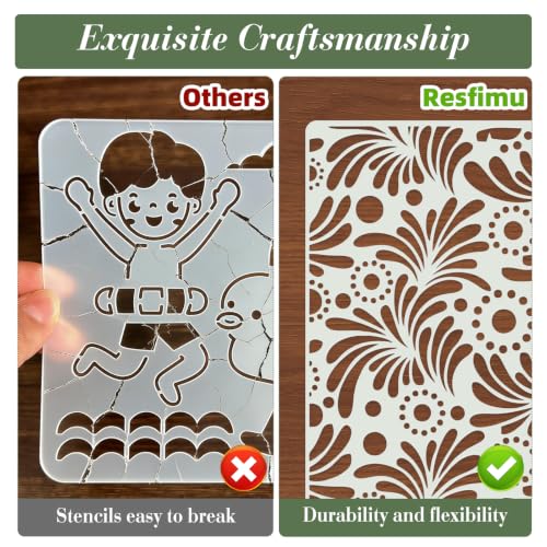 Texture Stencils for Crafts Reusable 16Pcs Stencils(8.6X4.1 Inch) - color: Texture 23