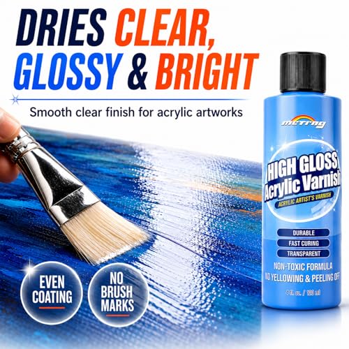 Clear Acrylic Paint Sealer, High Gloss Varnish for Acrylic Painting & Craft - color: Gloss
