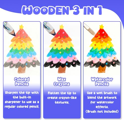 8 Toddler Colored Pencils, 3-in-1 Jumbo Triangular Fat Crayons for Kids | Back to School Essential, Watercolor Effect, Glitter Animal Designs, Easy Grip for Small Hands, Creative Fun - style: Holographic Look