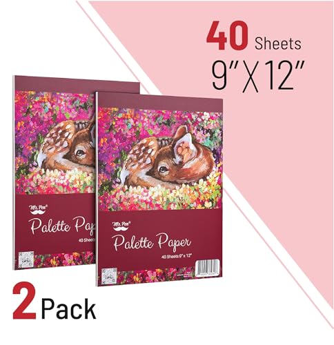Mr. Pen- Disposable Paint Palette Paper Paint Pad, 9"x12", 40 Sheets - size: 9" x 12", 2 Pack